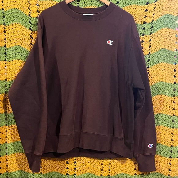 Vintage Champion Chocolate Brown Crewneck Sweatshirt sun dyed
